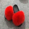 Real Fur Slides 2020 Summer Cute Fluffy Wholesale Bulk Raccoon Slippers Natural Fashion Beach Flats Jamaica Dropshipping Q0523
