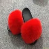 Real Fur Slides 2020 Summer Cute Fluffy Wholesale Bulk Raccoon Slippers Natural Fashion Beach Flats Jamaica Dropshipping Q0523