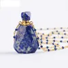 HD00916 Natural Gemstone Bottle Colorful orite Perfume Bottle sential Oil Perfume Pendant Necklac82422544782773