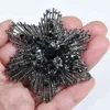 Vintage grand cristal noir strass fleur broche broche pour femmes mariage banque corsage Costume accessoire