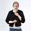 Genuine Full Pelt Fur Jacket Women's Design Rabbit Coat Natural Wholeskin O-Neck Fashion Slim Thin 211220