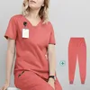 Medigo-002 Dames Twee Stuk Broek Scrubs Hospital Hospital Uniform Werkkleding Dames Gezondheid Verpleegkundige Dental Operating Room Hand Waskostuum Doctor Schoonheidssalon Werkkleding Shirt