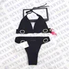 Costume da bagno bikini da bagno da spiaggia per donna Costume da bagno da donna sexy senza schienale Costume da bagno bikini da donna stampato con lettera di moda