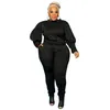 Plus Size Kleidung 5XL Zweiteiliges Outfit Sweatsuit Stretch Top Jogginghose Leggings Jogger Trainingsanzug Großhandel Drop 210930