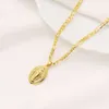 Womens Goddess Portrait Pendant Italian Figaro Link Chain Necklace 24 18K Solid Gold GF 3MM3167