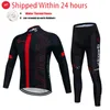 Tävlingssatser Vintercykeluppsättning Bike Cycling Team 2022 Thermal Fleece Long Sleeve Sportswear Jersey Suit for Men Clothing