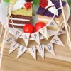 Altre forniture per feste festive 1pc Happy Birthday Cake Topper Banner Ghirlanda di tessuto bandiera gagliardetto vintage per matrimonio