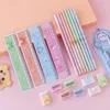 Confezione regalo per bambini, materiale scolastico, set penna/righello/gomma/temperamatite 5 pezzi/set regali per studenti 0513