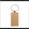 Fashion Aessories Drop Delivery 2021 40 Blank Wooden Chain Diy Wood Keychains Key Tags Gifts Yellow,20 Pcs Oval & 20 Rec80 Q2 12U30