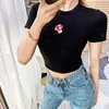 女性Tシャツマッシュルームプリント半袖刺繍スリムフィットスキニーサマーカジュアルOネックファッションストリートウェア210522