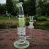 8 pouces Heady Glass Bongs Torus Hookahs 14mm Femelle Joint Bent Neck Perc Pipe À Eau Pommeau De Douche Inversé Huile Dab Rigs Épais Baril Percolateur