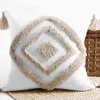 Poduszka w stylu Morroccan Beige Boho Pillowcase z Tassels Decor Home Decor Ręcznie tkane poduszki do sofy salon 210401