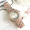 Zegarek renogio feminino contena zegarek damski ze stali nierdzewnej pasek odporny na luksusowe różowe złote kobiety kryształowe zegarki kobiety