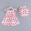 Baby Girl Dress with Hat Girls Party Dress Bids Bow Dress for Children Summer Children's Costumes For Girls 210412