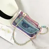 2022 Trend Koreanische Frauen Laser Transparente Taschen Umhängetasche Schulter Sommer Taschen Messenger PVC Wasserdichte Strand Tasche