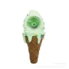 Creative Design Ice Cream Cone Pipe Silicone Tobacco Pipes 4 Färger Bubbler med Gummi Rökning Blunt