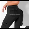 Abbigliamento donna Abbigliamento Drop Delivery 2021 Normov Casual Donna Tasche solide Patchwork Lunghezza caviglia Leggins in poliestere Fitness Vita alta Push