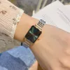 Mode Marke Uhren Frauen Dame Mädchen Rechteck Stil Zifferblatt Stahl Metall Band Gute Qualität Armbanduhr Dan 04