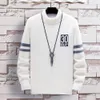 Koreaanse mode trui lange mouwen shirts kasjmier trui herfst mode kleding mannen streetwear slim fit wollen trui trui y0907