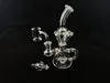 Bong Klein Dab Rig Glass Klein Oil Rigs Recycler Pipa ad acqua per fumatori Dimensione giunto trasparente 14,4 mm