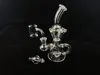 Bong Klein Dab Rig Glass Klein Oil Rigs Recycler Smoking water pipe Clear joint size 14.4mm