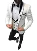 Dernières conceptions de pantalons de manteau blanc costumes classiques pour hommes pour mariage beau marié smoking Slim Fit Terno Masculino Prom Party 3 pièces X0909