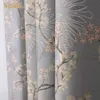 カーテンドレープシンプルでモダンな遮光布ジャカードリビングルームの寝室のために印刷された左右二重