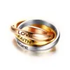 Anéis de casamento de aço inoxidável tricolor triplo entrelaçado conjuntos de anéis clássicos para noivado feminino joias de dedo