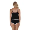 2021 Hot Sales Young Ladies Underkläder Modell 2 Stycken Sexiga Kvinnor Sleepwear Pyjamas med Lace Trim 211208