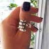 Hip-hop punk rzeźbione pierścienie ręczne kreatywny otwarty palec regulowany pierścień gospodarstwa dla kobiet mężczyzn para moda biżuteria prezent