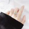 Blauer Emaille-Ring mit niedlichem kleinen Delfin aus Sterlingsilber 925 für Frauen, Geschenk, Mode, freie Größe, Meeresleben, feiner Schmuck 210707