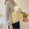 Cross Body Cotton Crossbody Pet Bag Puppy Carrier Portable Outdoor Travel Handväska för hundkatt Gullig axel singel sling toto