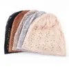 Thin beanies for women lace flower summer knitted beanie cap skullies ladies breathable slouchy caps fashion spring hat casquett Y21111