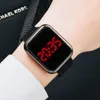 Wristwatches Luxury LED Digital Touch Screen Magnet Watches For Women Rose Gold Square Dress Quartz Watch Female Clock 2021 Relogio Feminino