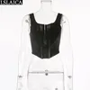 Tank Top Women Black Single-Piersed Diamond Sexy Elegant Crop Backlesless Bez Rękawów Clubwear Bluzka Casual S 210515