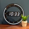 ساعات الحائط 12 بوصة بسيطة الصمام الدائري ساعة التلقائي الاستمتاع الرقمية الإلكترونية مكتب غرفة نوم البلاستيك جولة ZM132