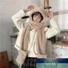 Cute Bear Ear Hat Scarf Rękawiczki Zestaw Zima Kobiety Nowość Czapki Ciepłe Casual Pluszowe Czapki Casual Solid Fleece Girl Kawaii Akcesoria Cena fabryczna Ekspert Projektowa jakość