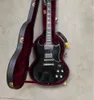 Zeldzame Tony Lommi Signature SG Black Electric Guitar China EMG Pickups Iron Cross Pearl Inlay Grover Tuners Chrome Hardware4201329