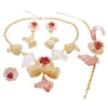 Collier boucles d'oreilles ensemble Yulaili tricolore Design Dubai or pour les femmes balancent Bracelet anneau bijoux fins en gros