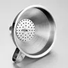 new Kitchen Tools Functional Stainless Steel Oil Honey Funnel with Detachable Strainer Filter for Perfume Liquid Water Tool EWB6774