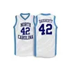 Nikivip Brad Daugherty #42 North Carolina Tar Heels College Retro Basketball Jersey Men Stitched Custom Eventuella nummernamntröjor