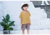 Roupas infantis meninos verão algodão e linho terno menino bonito bebê bebê estilo verão conjunto de duas peças x0802