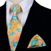 Cravatte da uomo multicolori a quadretti floreali Cravatte Fazzoletto Set di cravatte in tessuto jacquard di seta 100% intero attraente