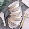 Ceramic Plate Phnom Penh Tableware Porcelain Soup Bowl Rice Dish Stripe Design dinner plates set dishes and sets