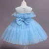 女の子のドレスが生まれた女の赤ちゃんドレス1年1回目の誕生日パーティーバプテスマピンクの服9 12ヶ月幼児ふわふわ衣装ヴェスティドビーベ