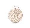 Luxe femmes perle perles sac de soirée rond diamant mariée fête de mariage sacs à main chaîne pochette petit dîner sac à main bolso