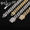 TOPGRILLZ 8mm Miami Cuban Chain White Gold Necklace With New Spring Clasp Full Iced Out Cubic Zirconia Hip Hop Rapper Jewelry X0509