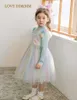 Love DDMM meisjes jurken herfst mode kid's slijtage borduurwerk pailletten regenboog mesh gaas prinses lange mouw jurk 210715