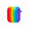 3D arco-íris Casos de silicone para Apple Airpods 1 2 3 fone de ouvido sem fio tampa protetora ar pods pro carregando caixa sacos com gancho