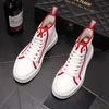 Abito da sposa in stile britannico Scarpe da festa Fashion High Top Lace-Up Elevator Sneakers da uomo casual Classic 4 stagioni Punta tonda Designer per il tempo libero Mocassini da passeggio